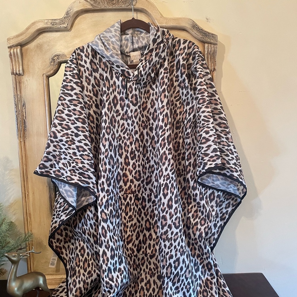 Chico’s Leopard Print Poncho ~ One Size